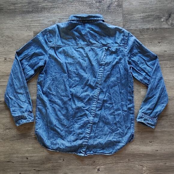 PILCRO AND THE LETTERPRESS ANTHRO Split Hem Denim Shirt S - Picture 7 of 12